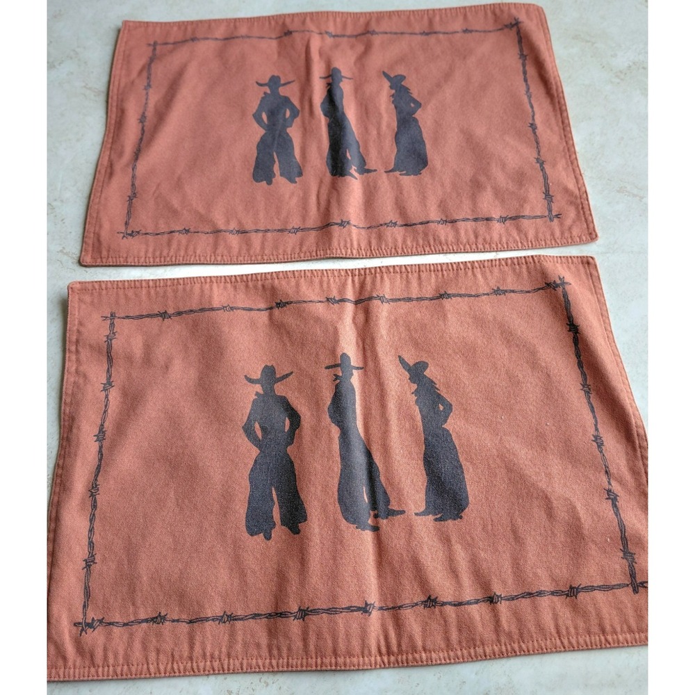 El Paso Saddleblanket Co. Western Cowboy Placemats South Western Rodeo Set of 2